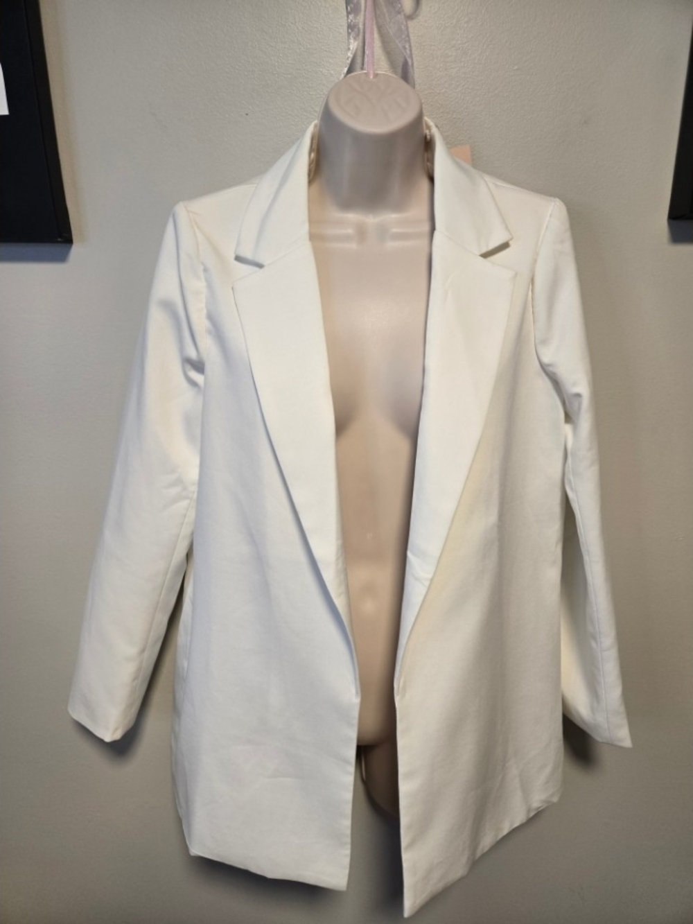 NWT Missguided White Open-Front Blazer Jacket